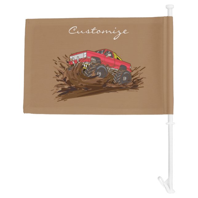 4-wheeler mud truck Thunder_Cove Car Flag (Back)