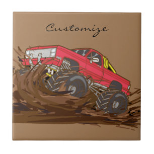 4-wheeler mud truck Thunder_Cove Ceramic Tile