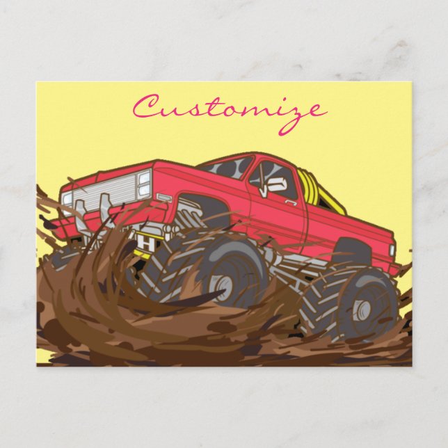 4-wheeler mud truck Thunder_Cove Postcard (Front)