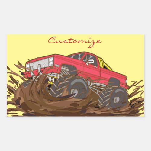 4_wheeler mud truck Thunder_Cove Rectangular Sticker