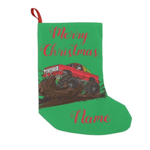 4_wheeler mud truck Thunder_Cove Small Christmas Stocking