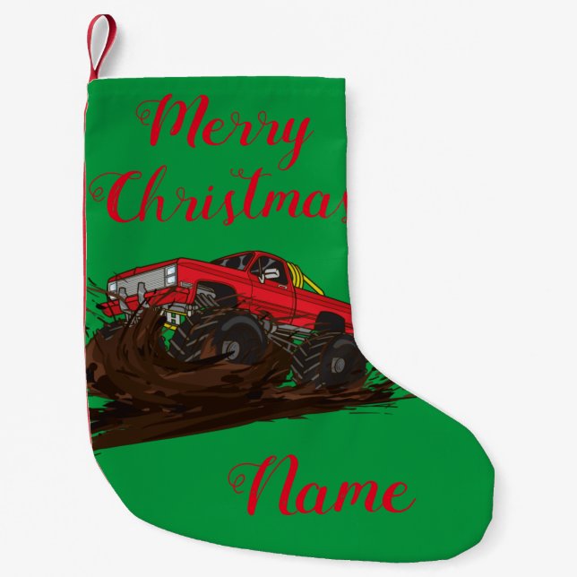 4-wheeler mud truck Thunder_Cove Small Christmas Stocking (Front)