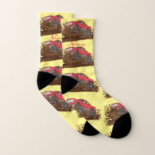 4_wheeler mud truck Thunder_Cove Socks