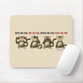 4 Wise Monkeys Brown Mouse Pad (With Mouse)