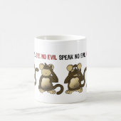 4 Wise Monkeys Humor Coffee Mug (Center)
