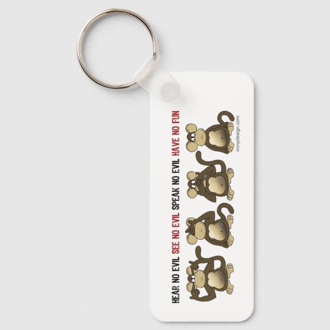 4 Wise Monkeys Keychain (Front)