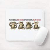4 Wise Monkeys Mouse Pad (With Mouse)