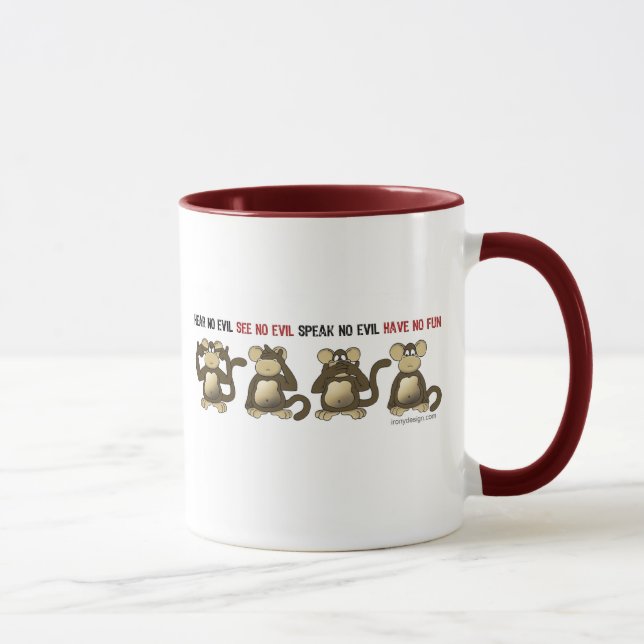 4 Wise Monkeys Mug (Right)