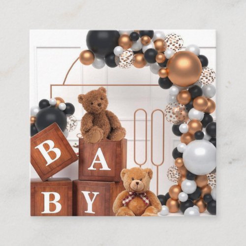 4 Wood Grain Baby Shower Boxes, Teddy Bear Baby Sh