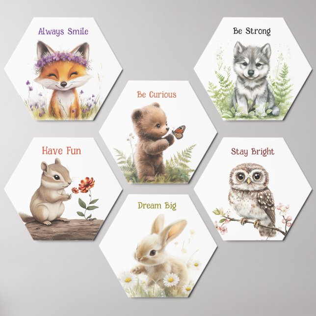4 Woodland Forest Animals Kids  Foam Core Photo Tile (Front)