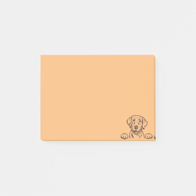 4”x3” Chocolate Lab Post-It Notes (Front)