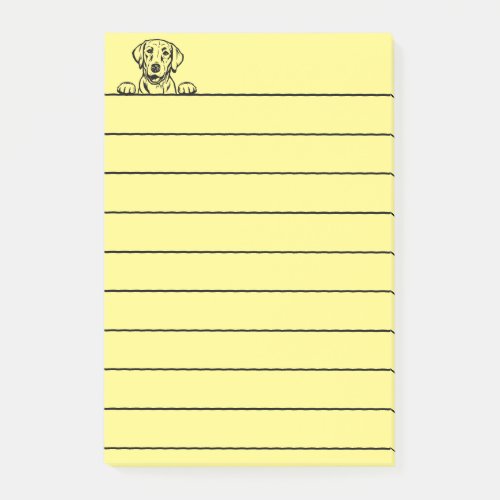 4x6 Yellow Lined Post_Its featuring Black Lab Post_it Notes