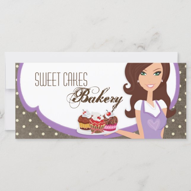 4"x9" Gift Certificate Brunette Baker Cup Cakes (Front)