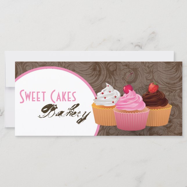 4"x9" Gift Certificate Cup Cakes Bakery Sweet Trea (Front)