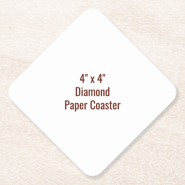 4" x 4" Diamond Paper Coaster (Front)