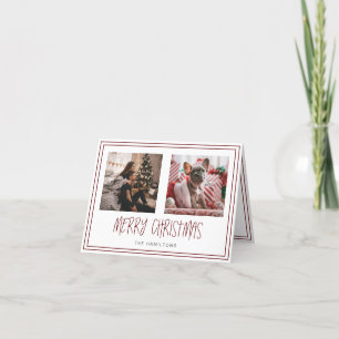 4 x 5.6 inch Tented Merry Christmas Minimalist Holiday Card