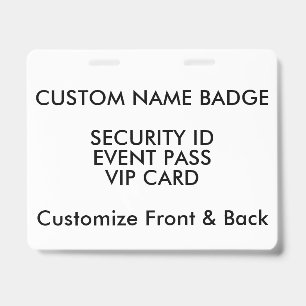 4" x 5" Custom Name Badge, ID Card Blank Template Badge