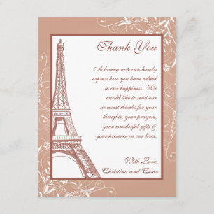 4 x 5 FLAT Thank You Card Floral Spiral in Paris