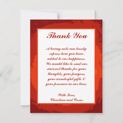 4 x 5 FLAT Thank You Card Red Sunset in Africa