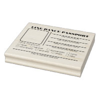 4" x 5" LINE DANCE PASSPORT ID Rubber Stamp