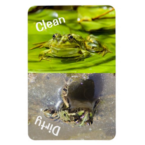 4 x 6 CleanDirty Frog Photo Dishwasher Magnet