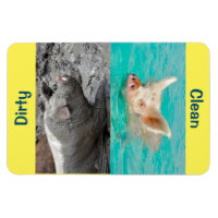 Clean/Dirty Little Pig Dishwasher Magnet, Zazzle