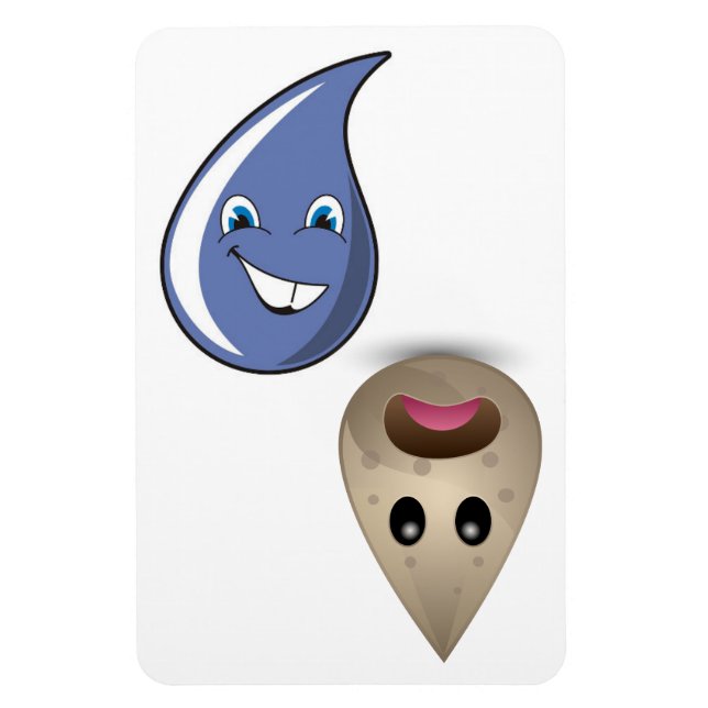 4" x 6" Clean/Dirty Water Droplets No Text Magnet (Vertical)