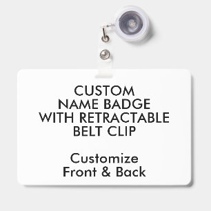 4" x 6" Custom Name Badge & Retractable Belt Clip