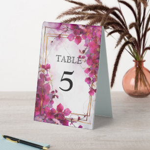 💍4" x 6" Fuchsia Enchantment: Watercolor  Table Tent