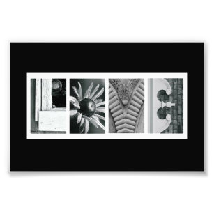 4 x 6 Love (Black) Alphabet Photo Letter Art