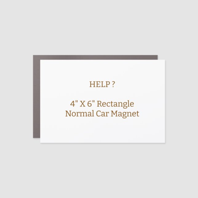 4" X 6" Rectangle Normal Car Magnet (Front)