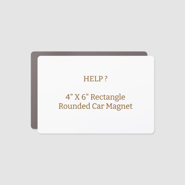 4" X 6" Rectangle Rounded Car Magnet (Front)