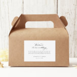 4 x 6 Welcome Gift Box Labels Hotel Bag Stickers<br><div class="desc">Our welcome gift labels are perfect for leaving your guests with some necessities for their stay. Set of six labels - approximately 4" x 6" each. This item is part of our Goldie collection G100,  please shop our store for matching products.</div>