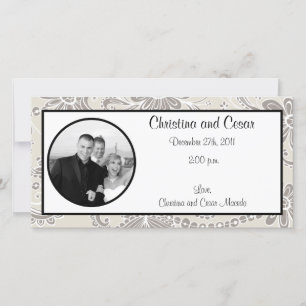 4 x 8 Engagement Photo Announcement Gray Flourish