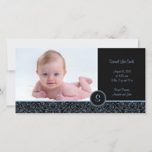 4 x 8 Photo Card Elegant Blue B