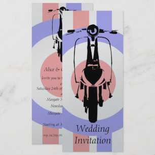 4 x 9 Sixties Scooter Wedding Invitations