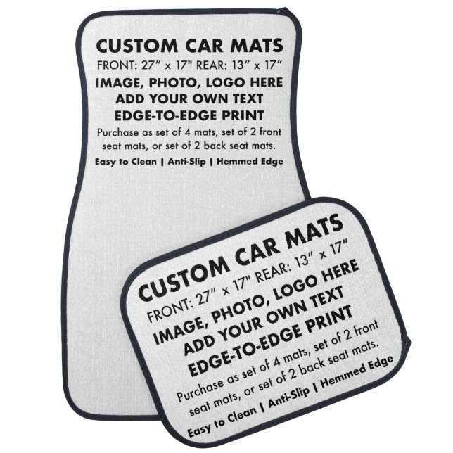 4 x Custom Personalized SET OF FRONT/REAR CAR MATS (Set)