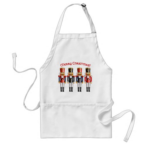 4 Xmas Nutcrackers Adult Apron