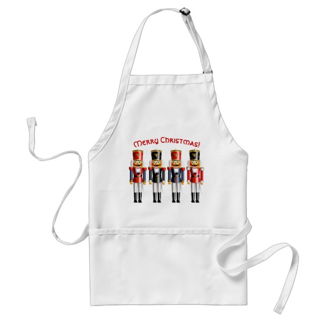 4 Xmas Nutcrackers Adult Apron (Front)