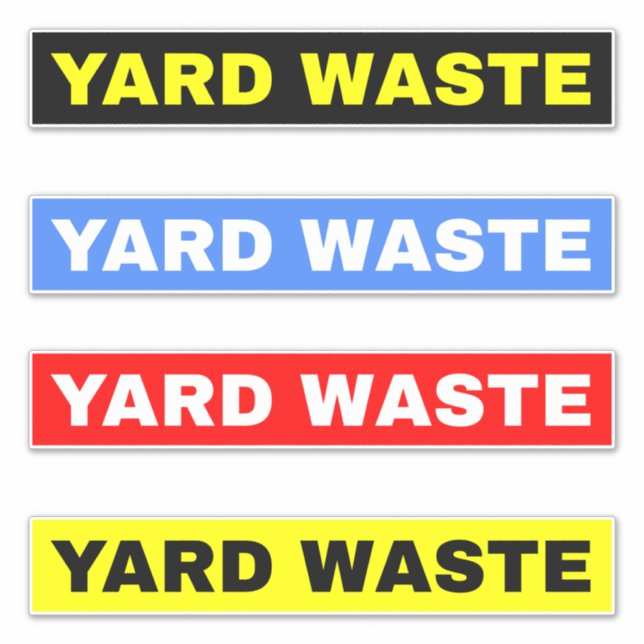 4 Yard Waste (For Bins Bags) Garbage Or Trash Can Sticker (Front)