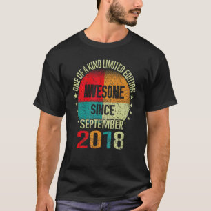 4 Year Old  Awesome Since September 2018 4th Birth T-Shirt
