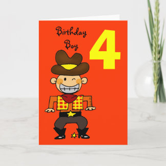 4 year old birthday boy card