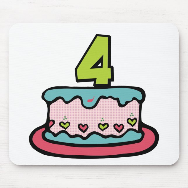 4 Year Old Birthday Cake Mouse Pad (Front)