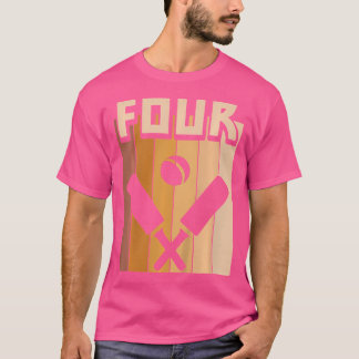 4 Year Old Cricket Birthday Boy Girl 4Th Birthday  T-Shirt