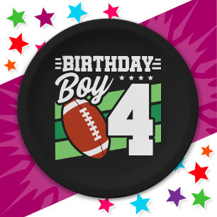4 Year Old Football Party Theme 4th Birthday Boy Paper Plates