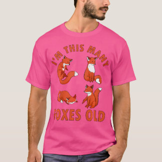 4 Year Old Foxes Old Animal Fox 4Th Birthday T-Shirt