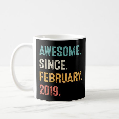 4 Year Old Gift Awesome Since February 2019 4th Bi Coffee Mug