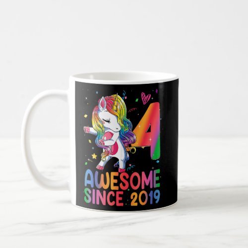 4 Year Old Gifts Girls Teens Dabbing Unicorn 4th B Coffee Mug