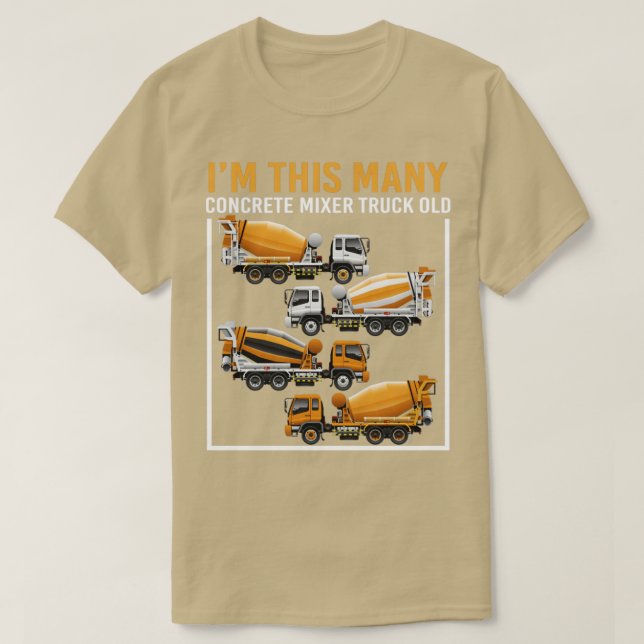 4 year old Im This Many Concrete Mixer Truck 4th B T-Shirt (Design Front)