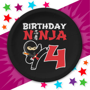 4 Year Old Karate Ninja Party Kids 4th Birthday Paper Plates